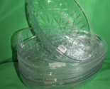 2 Quart Oval Novelty Crystal Plastic Serving Bowl 6 Piece Set Wedding Party - $39.59
