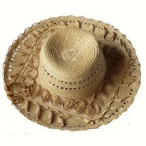 Women Natural Straw Summer Hat Size 54 cm ( S ) 6-3/4 Handmade Guatemala !! - $23.82
