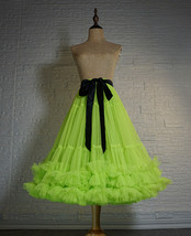 Fluorescent Green Layered Tulle Skirt Ballet Tutu Skirt Plus Size A-Line Layered