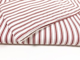 Ikea Red White Ticking Stripe Full Duvet And 1 Sham 82 X 82 Alvine Rand Cotton - $49.49
