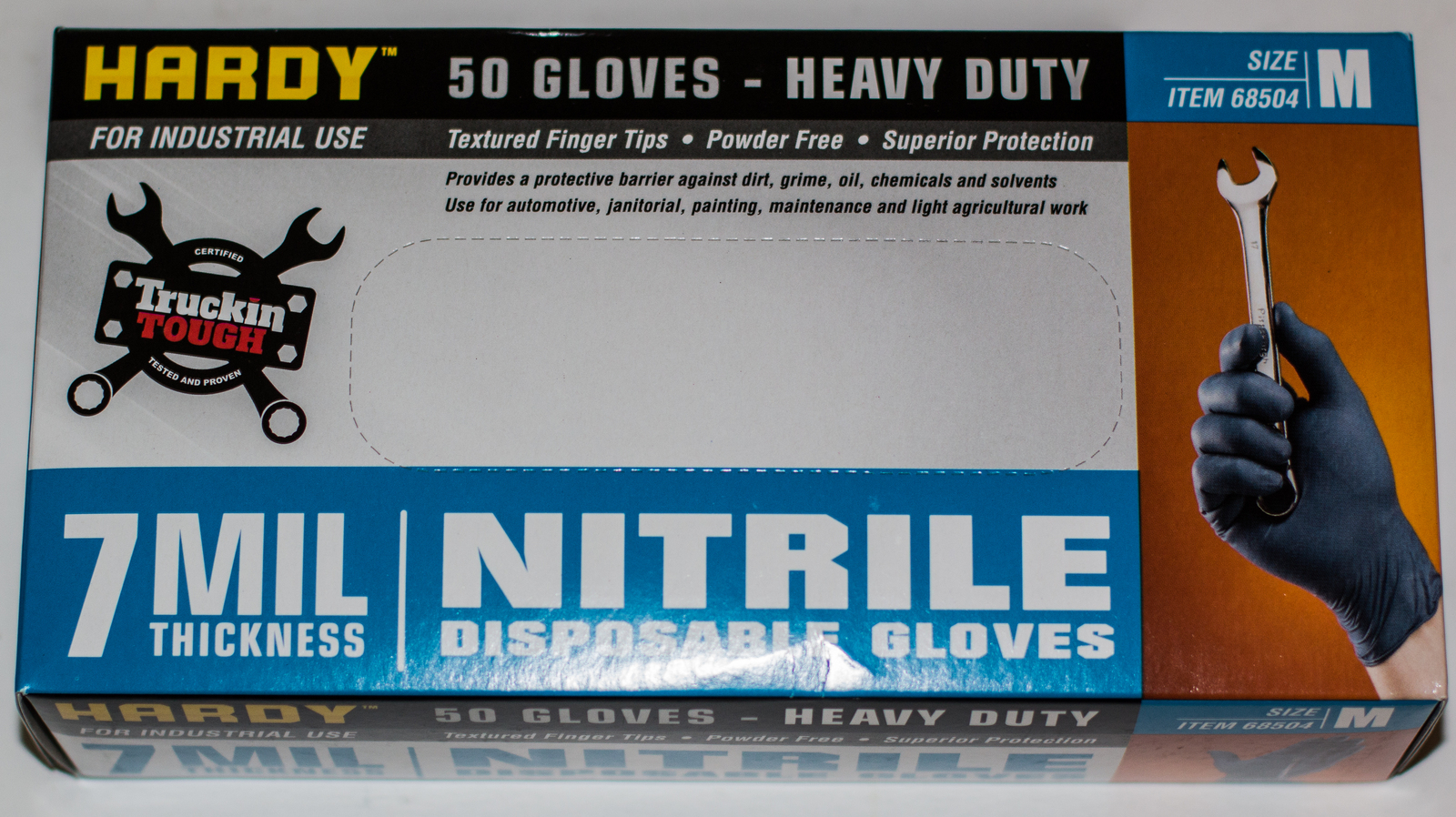 Hardy 7 mil Nitrile Disposable Gloves PowderFree 50 Pc Heavy Duty