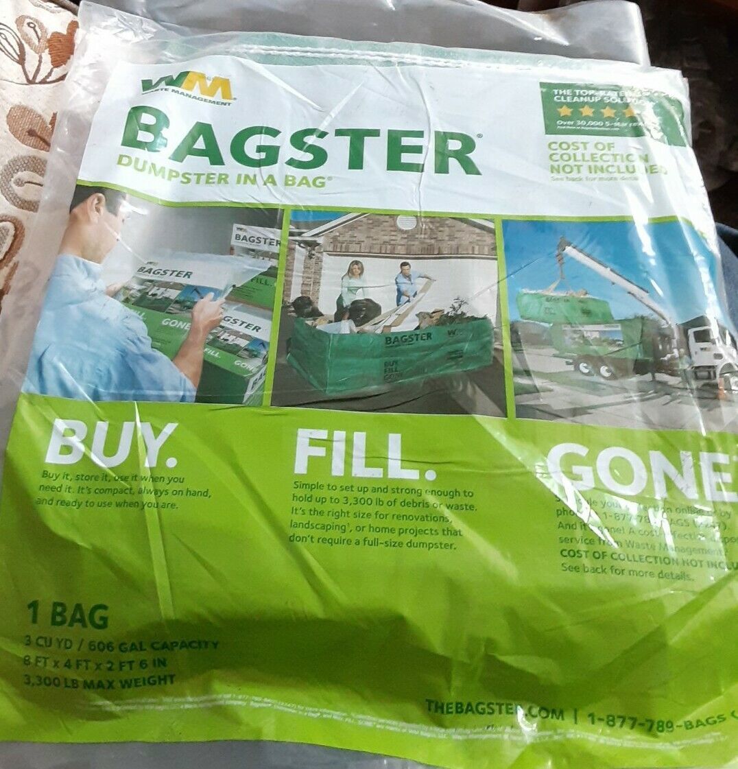 Bagster 3CUYD Dumpster in a Bag New