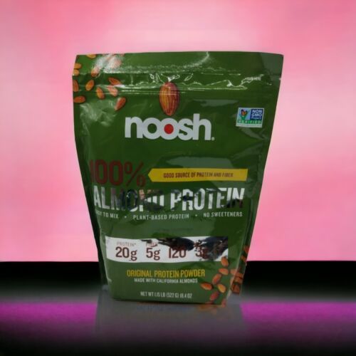 noosh Almond Protein Powder 18.4 Oz Plant Based 20g EXP 5/2025 No Sweetners Protein Shakes