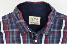 PD&C Mens Plaid Shirt Button Up Long Sleeve Size Medium - $24.70
