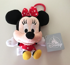 Disney Parks Minnie Mouse Big Head Plush Purse Hanger Keychain Key Chain NEW image 1