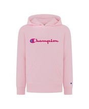 Champion LIGHT PINK Girls' Classic Script Fleece Hoodie Sweatshirt, 6 - $19.79