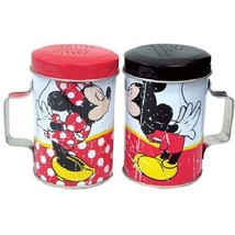 Walt Disney's Mickey & Minnie Kissing Tin Salt and Pepper Shakers Set NEW UNUSED - $19.34