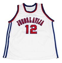 Vlade Divac #12 Jugoslavija Yugoslavia New Men Basketball Jersey White Any Size image 4