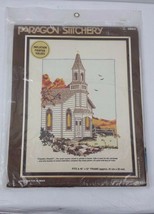Country Church Paragon Stitchery vintage kit design by Georgia Ball fits 16x12" - $18.99