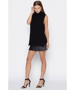 NWT JOIE Alpaca M wool sleeveless turtleneck sweater so soft black cavia... - $58.19