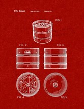 Beer Keg Patent Print - Burgundy Red - $7.95+