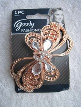 Goody Fashionow Rose Gold Diamonds Metal Butterfly Hair Barrette Clip Fancy Gems - $15.00
