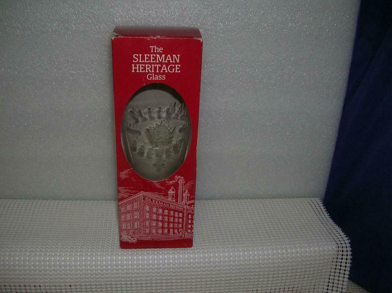 Primary image for Vintage THE SLEEMAN HERITAGE BREWERY BEER / LAGER PINT GLASS in BOX 8 1/4" tall