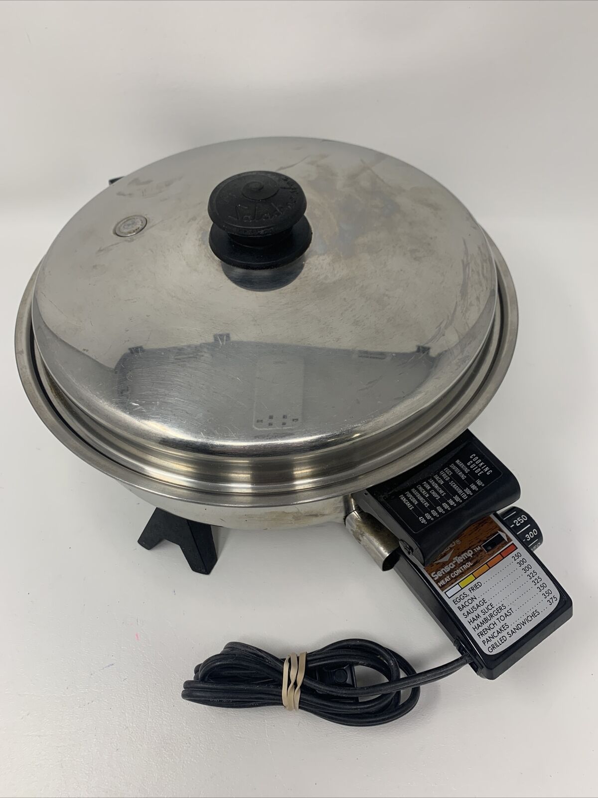 SALADMASTER 11" ELECTRIC SKILLET FRY PAN 7817 WATERLESS STAINLESS STEEL