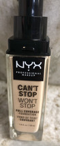 N Y X -Can’t Stop Won’t Stop Full coverage Foundation. 20W700. 30 Ml. - $18.80