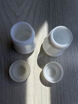 Pair of Vintage London Milk Glass Salt and Pepper Shakers image 7