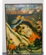 Vintage Jean Calogero Child Prints On Wood Set of 2 - $64.97