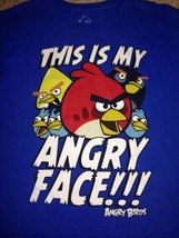 Angry Birds Girls/Boys T-Shirt Size M10-12 Blue/Crew Neck/100% Cotton Mu... - $11.88