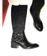 New Womens 5.5 Designer Donald J Pliner Tall Boots Black NIB Dulce Riding Wester - $480.15