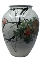 Exquisite Asian-Inspired Hand Painted Floral Vase - 11.5x13.5 Inches - $79.20
