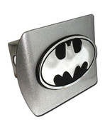 batman oval 3d logo dc comics emblem brushed chrome trailer hitch cover usa made - $72.19