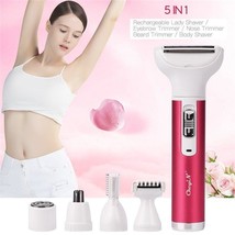 5 In 1 Electric Hair Remover Rechargeable Lady Shaver Nose Hair Trimmer ... - $23.99