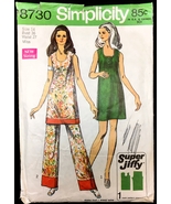 1970s Size 14 B 36 Easy Mini Dress Pants Tunic Simplicity 8730 Pattern V... - $6.99