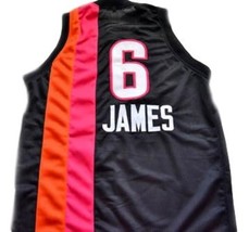 Lebron James #6 Miami Floridians Basketball Custom Jersey Sewn Black Any Size image 5