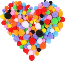 200Pcs 2 Inch Very Large Assorted Pom poms Arts and Crafts for DIY