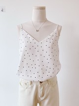 Women's Chiffon Tops Black Dot Chiffon Top V-neck Summer Blouse Top Petite Size  image 6