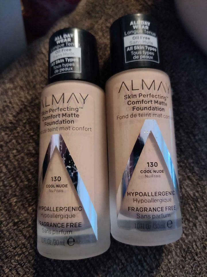 Primary image for 2 New Almay All Day Wear Skin Perfecting Comfort Matte Foundation 130 Cool Nude