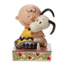 Jim Shore Charlie Brown Figurine with Snoopy Beagle Hug Peanuts #6007936