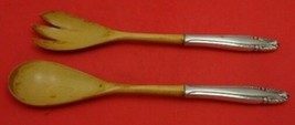 Stradivari by Wallace Sterling Silver Salad Serving Set 2pc with Wood 10 1/2" - $127.71