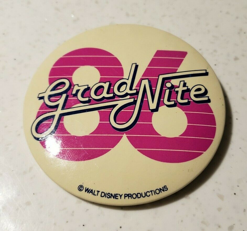 Primary image for Vintage 1986 Disney World Grad Nite 86 Button Pin Graduation 