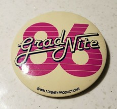 Vintage 1986 Disney World Grad Nite 86 Button Pin Graduation  - $7.50