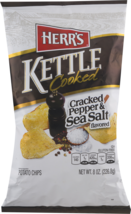 Herr&#39;s Cracked Pepper &amp; Sea Salt Kettle Cooked Potato Chips, 7.5 oz. Bags - $30.95