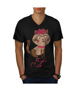 Frida Kahlo Cat Shirt Funny Men V-Neck T-shirt - $12.99+