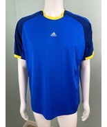 Men&#39;s Adidas Climacool Blue Soccer Football Jersey Size Large - $19.79