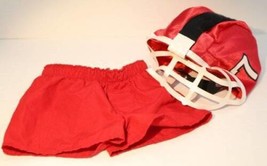 Build A Bear BAB Red Shorts &amp; Unbranded Football Helmet # 7 Plush-Clothing - $7.49