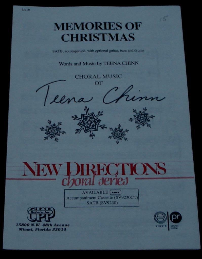 Memories Of Christmas, Teena Chinn, Choral Music 1992 OLD SHEET MUSIC ...