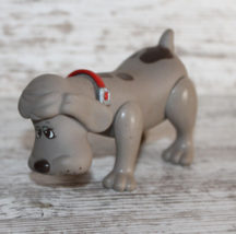 VTG 1986 Pound Puppies Figurine Dark Grey Dog Posable Figure 80's Toys Puppy - $8.41