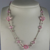 .925 RHODIUM SILVER NECKLACE WITH PINK CRYSTALS - $74.40