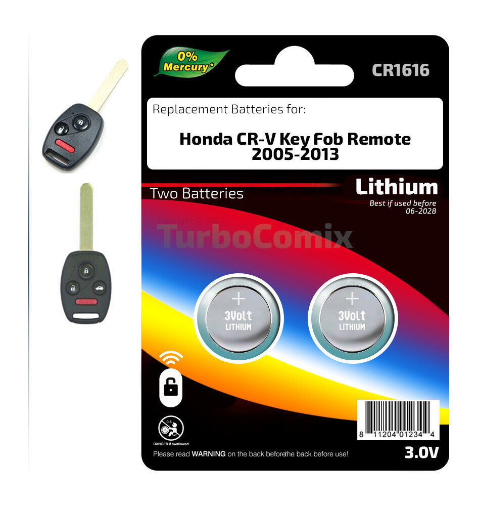 KEY FOB REMOTE Batteries (2) for 2005-2013 HONDA CR-V REPLACEMENT, FREE ...