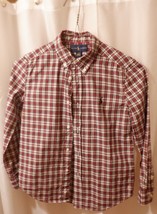 Ralph Lauren Shirt Boys Size 7 Red Plaid Button Up Long Sleeve - $5.64