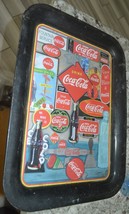 Coca Cola Metal TV Tray -Collage of Signs , 2004, Replica - $14.99