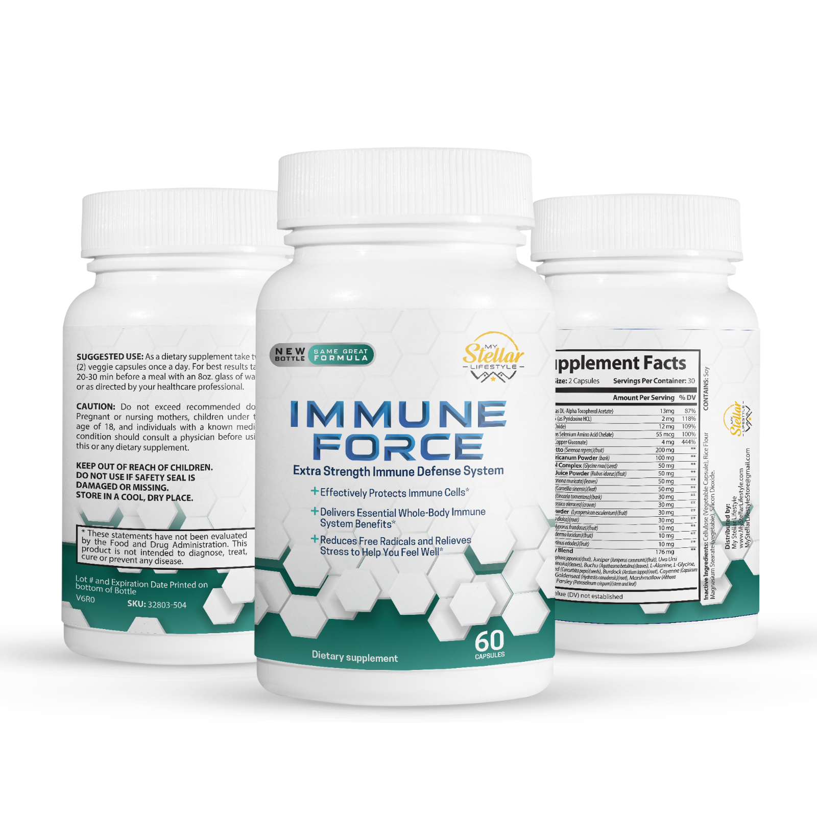 5 Pack Immune Force, sistema de defensa inmune extra fuerte-60 Cápsulas ...