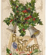 Ivy & Bells, Lift Up Ladder Flap, Christmas Wishes Underneath Antique Postcard - $10.50