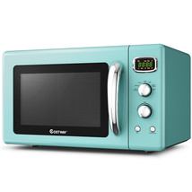 Costway 0.9 Cu.ft Retro Countertop Compact Microwave Oven - Mint Green