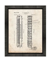 Railway Car Patent Print Old Look with Beveled Wood Frame - $24.95+