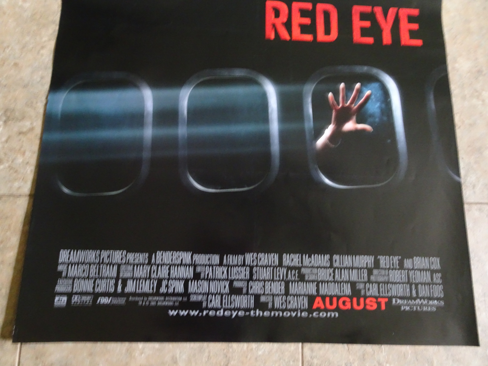 RED EYE - MOVIE POSTER STARRING RACHEL MCADAMS & CILLIAN MURPHY ...